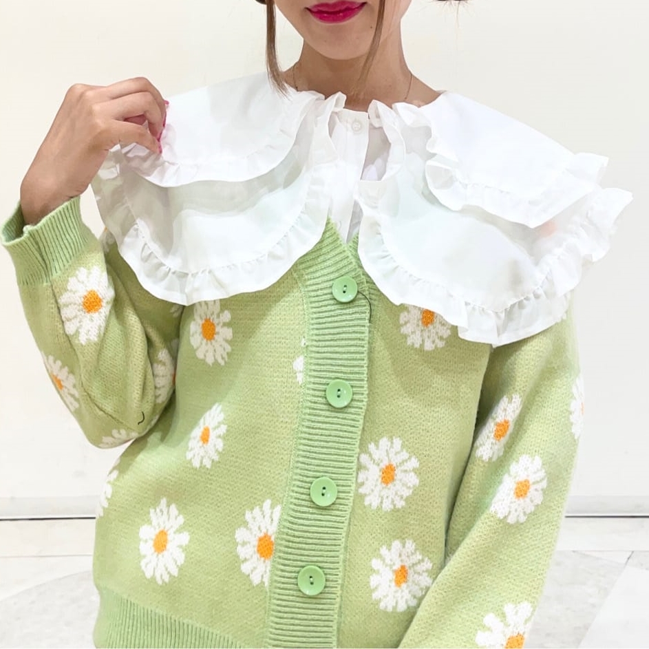 【WC】ダブルフリル半袖ブラウス 韓国 韓国ファッション[品番