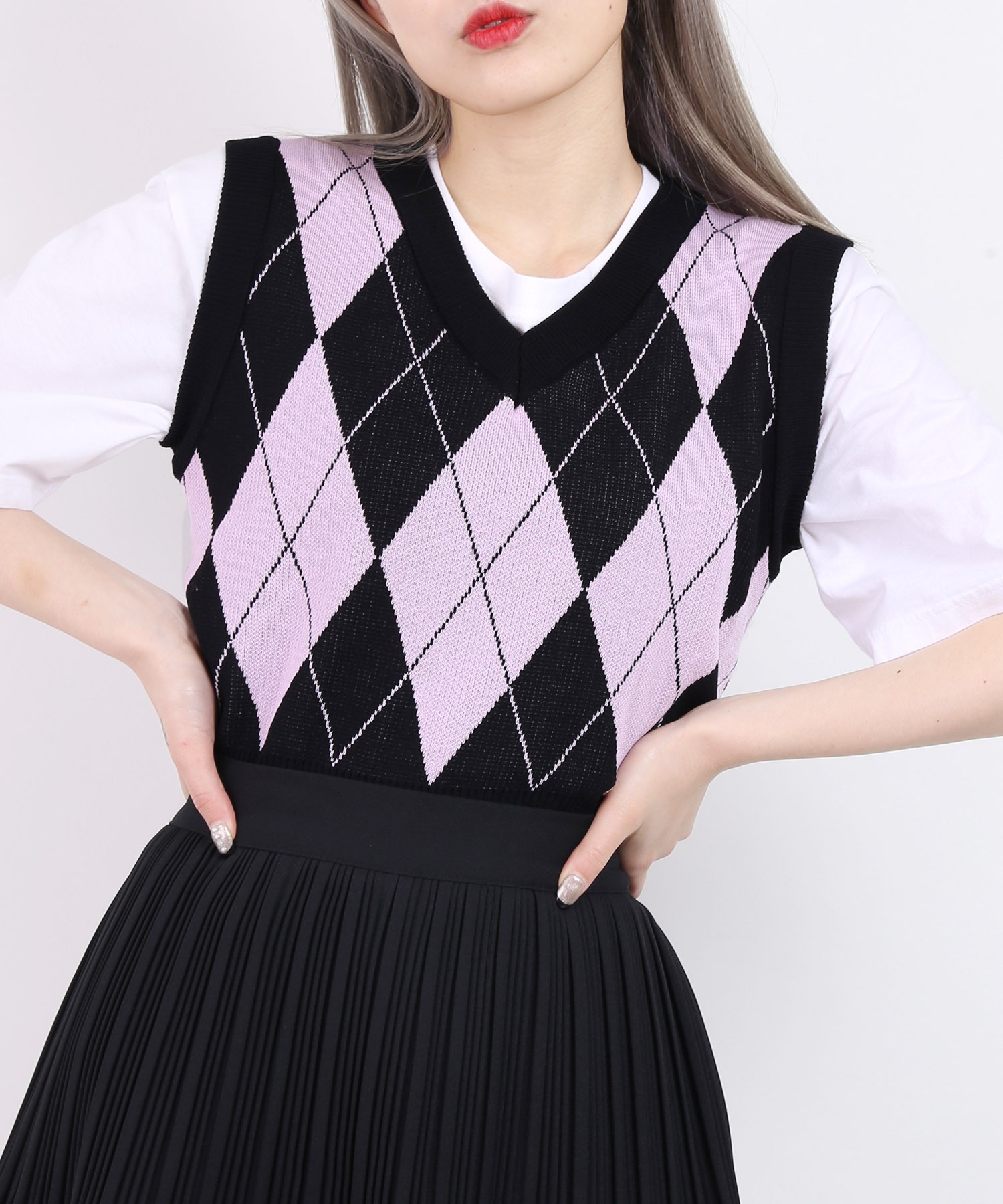 WC】アーガイルニットベスト [品番：WG010080762]｜WEGO【WOMEN】（ウィゴー）のレディースファッション通販｜SHOPLIST（ショップリスト）