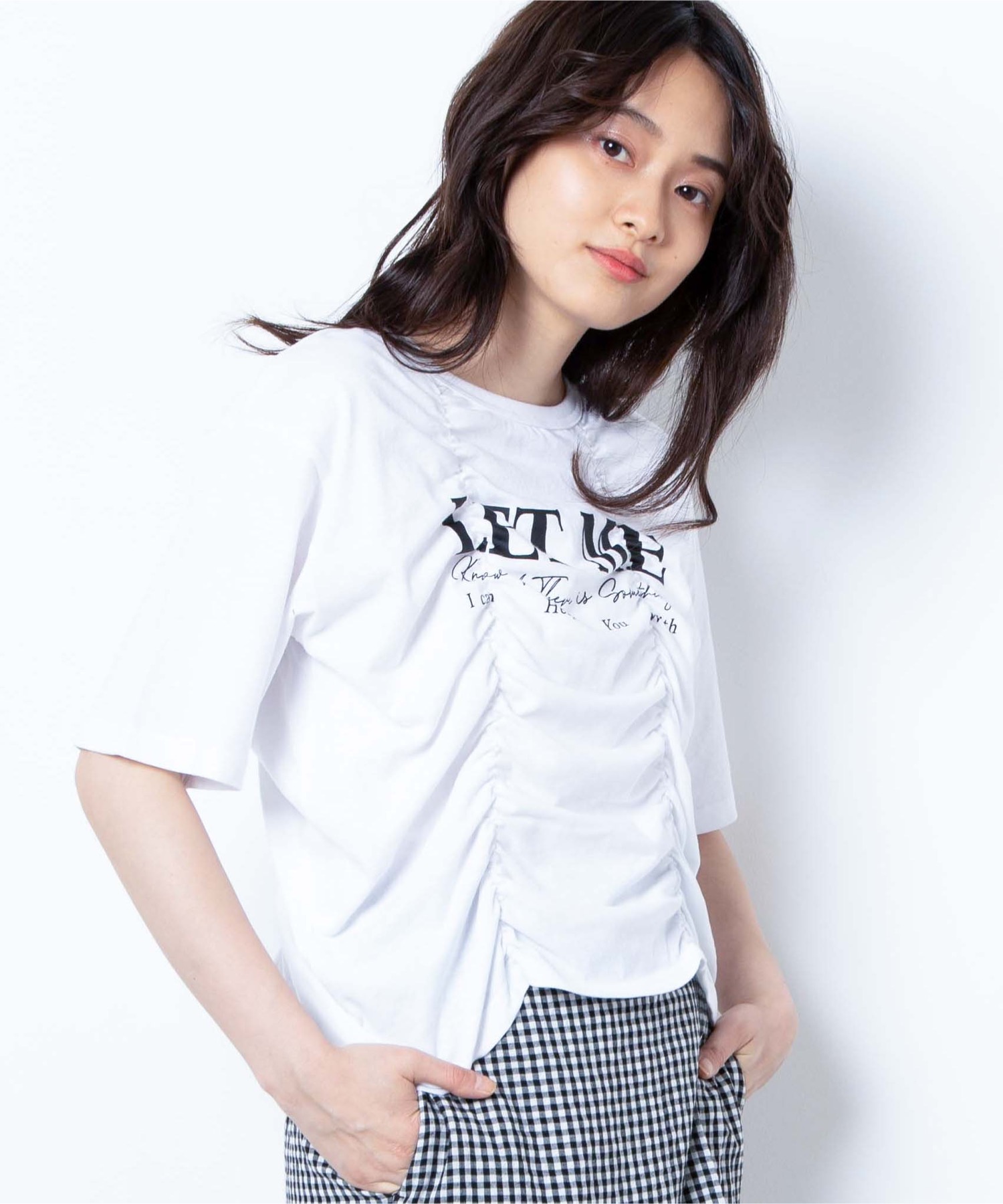 シャーリングロゴTシャツ  WE20SM05-L3264[品番：WG010074984]｜WEGO【WOMEN】（ウィゴー）のレディースファッション通販｜SHOPLIST（ショップリスト）