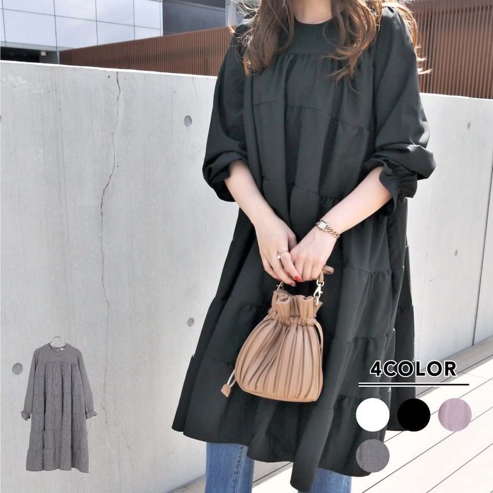 ティアードワンピース 韓国 韓国ファッション[品番：WG010077335