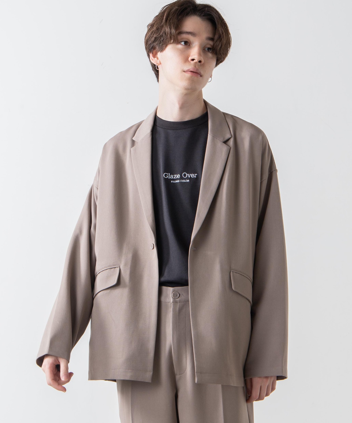 ルーズテーラードジャケット 韓国 韓国ファッション[品番：WG010081666