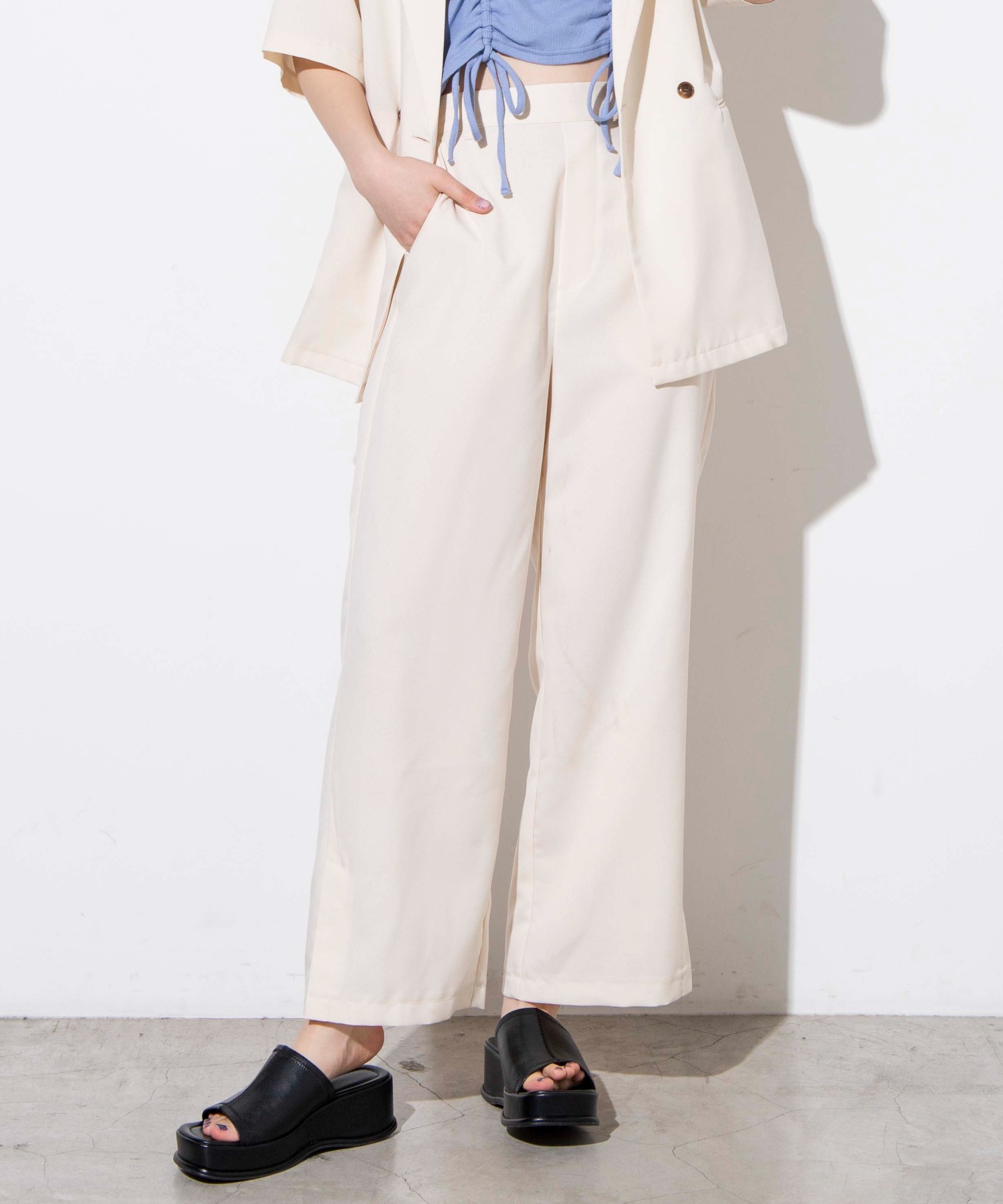 リネンライクスリットパンツ [品番：WG010078860]｜WEGO【WOMEN