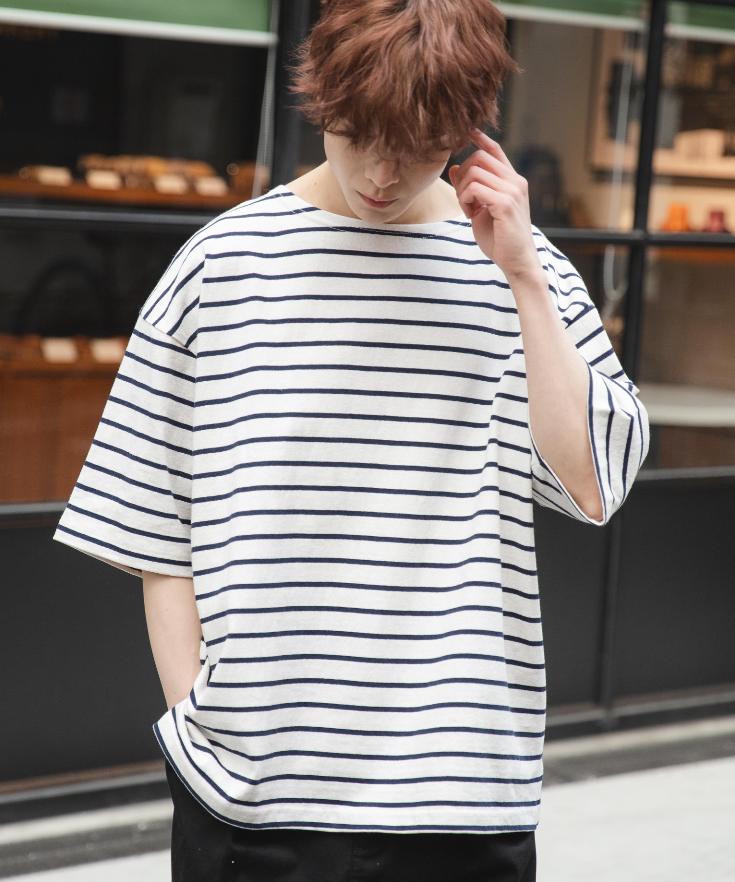 バスクボーダーBIGTシャツ ユニセックス レディース[品番：WG010083901]｜WEGO【MEN】（ウィゴー ）のメンズファッション通販｜SHOPLIST（ショップリスト）