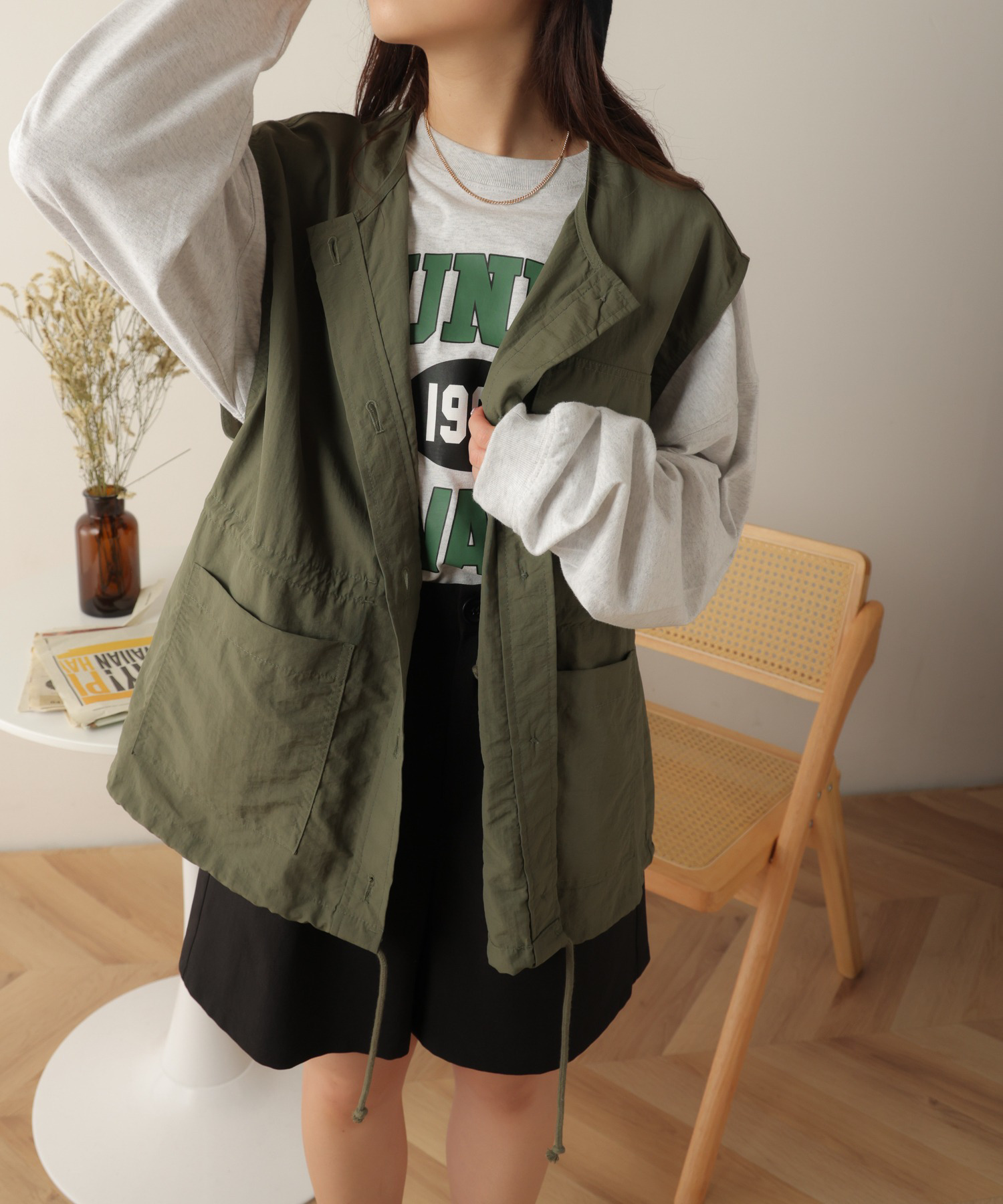 ナイロンベスト 秋 冬[品番：WG010085630]｜WEGO【WOMEN】（ウィゴー