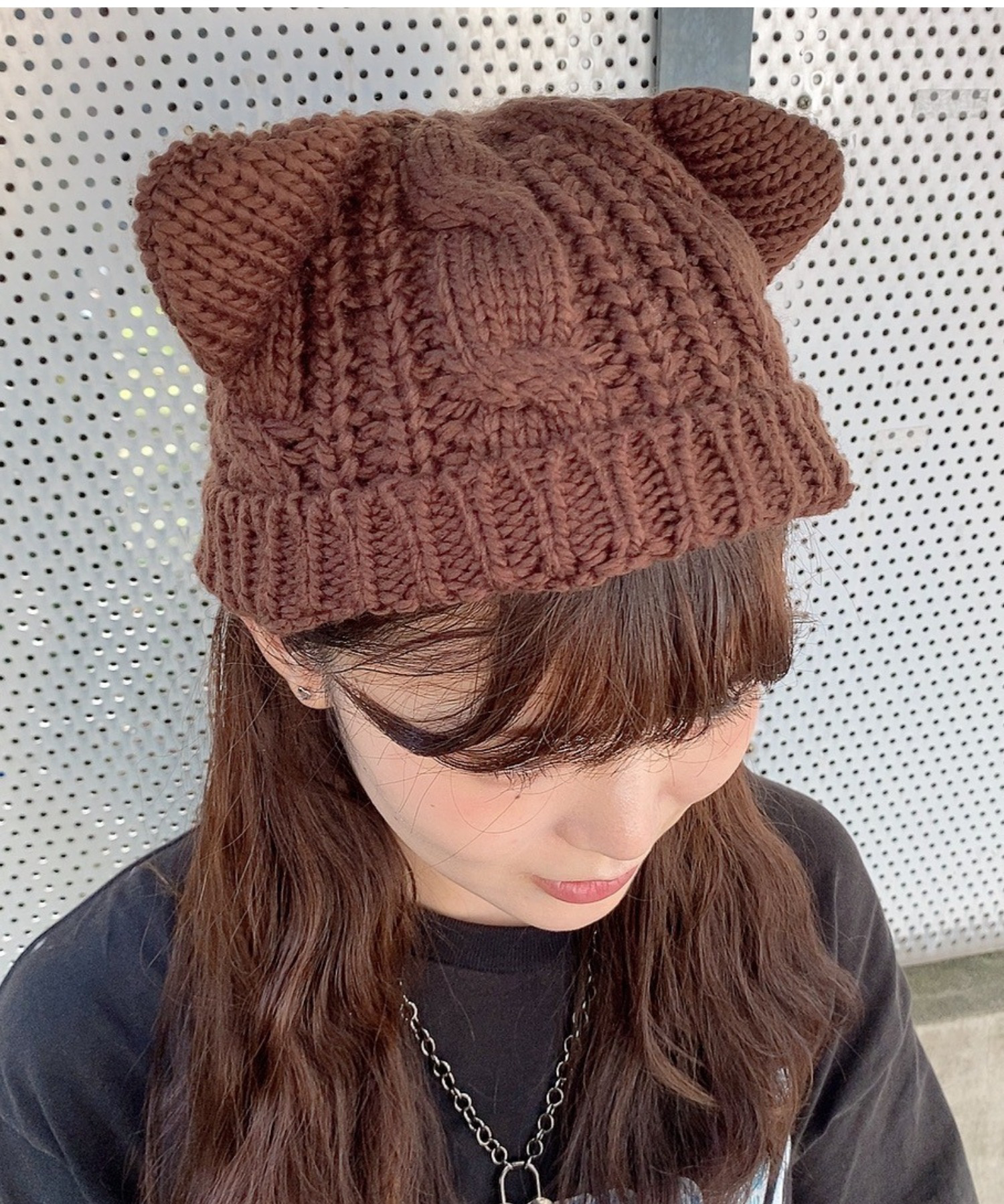 ニット帽☆レディース　ブラウン　キャップ　帽子　韓国　ストリートファッション　秋