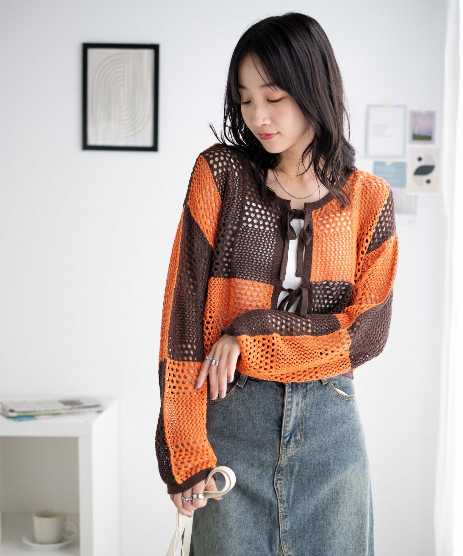 パッチワークカラーニットカーデ レディース  秋[品番：WG010088515]｜WEGO【WOMEN】（ウィゴー）のレディースファッション通販｜SHOPLIST（ショップリスト）