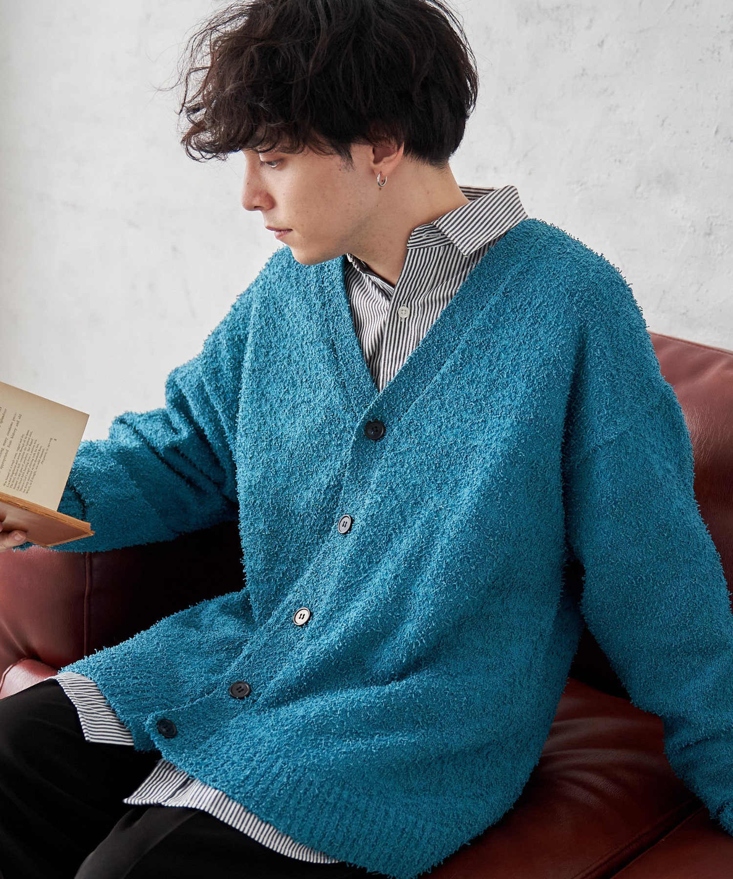 ツイストブークレカーディガン[品番：WG010089652]｜WEGO【MEN