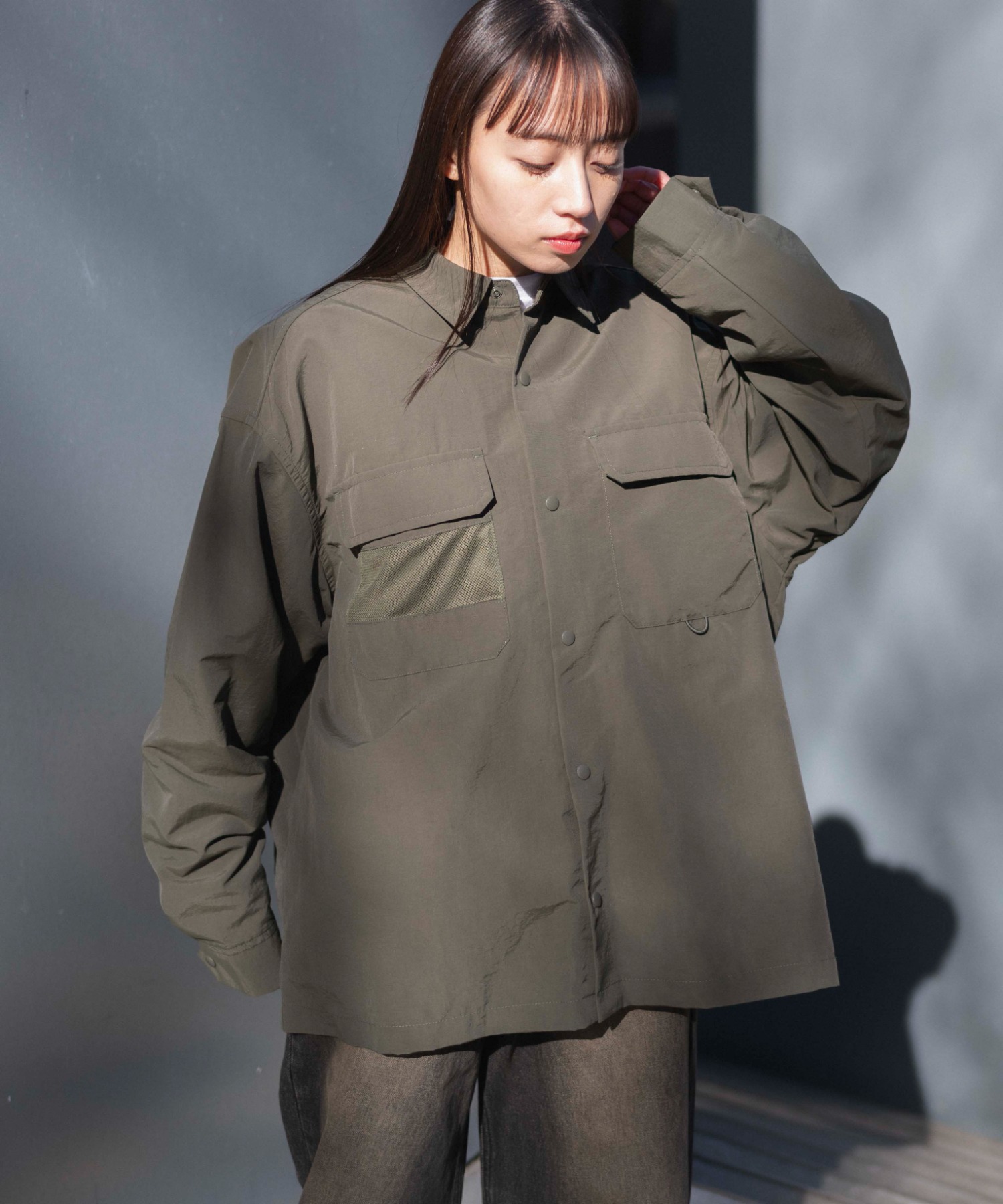 ナイロンメッシュポケットシャツ[品番：WG010089860]｜WEGO【WOMEN】（ウィゴー）のレディースファッション通販｜SHOPLIST（ショップリスト）