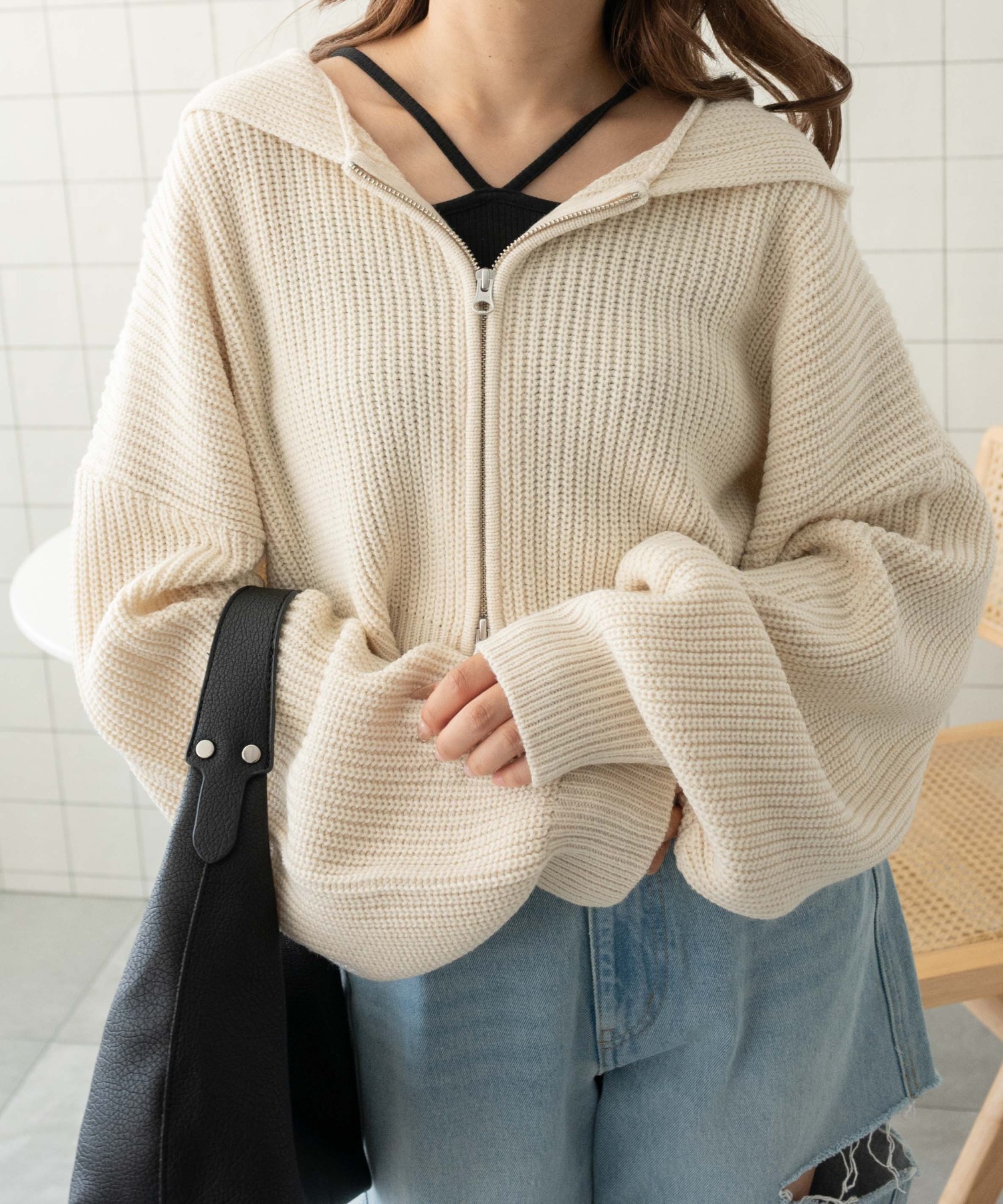 ダブルジップニットパーカー [品番：WG010092363]｜WEGO【WOMEN】（ウィゴー）のレディースファッション通販｜SHOPLIST（ショップリスト）