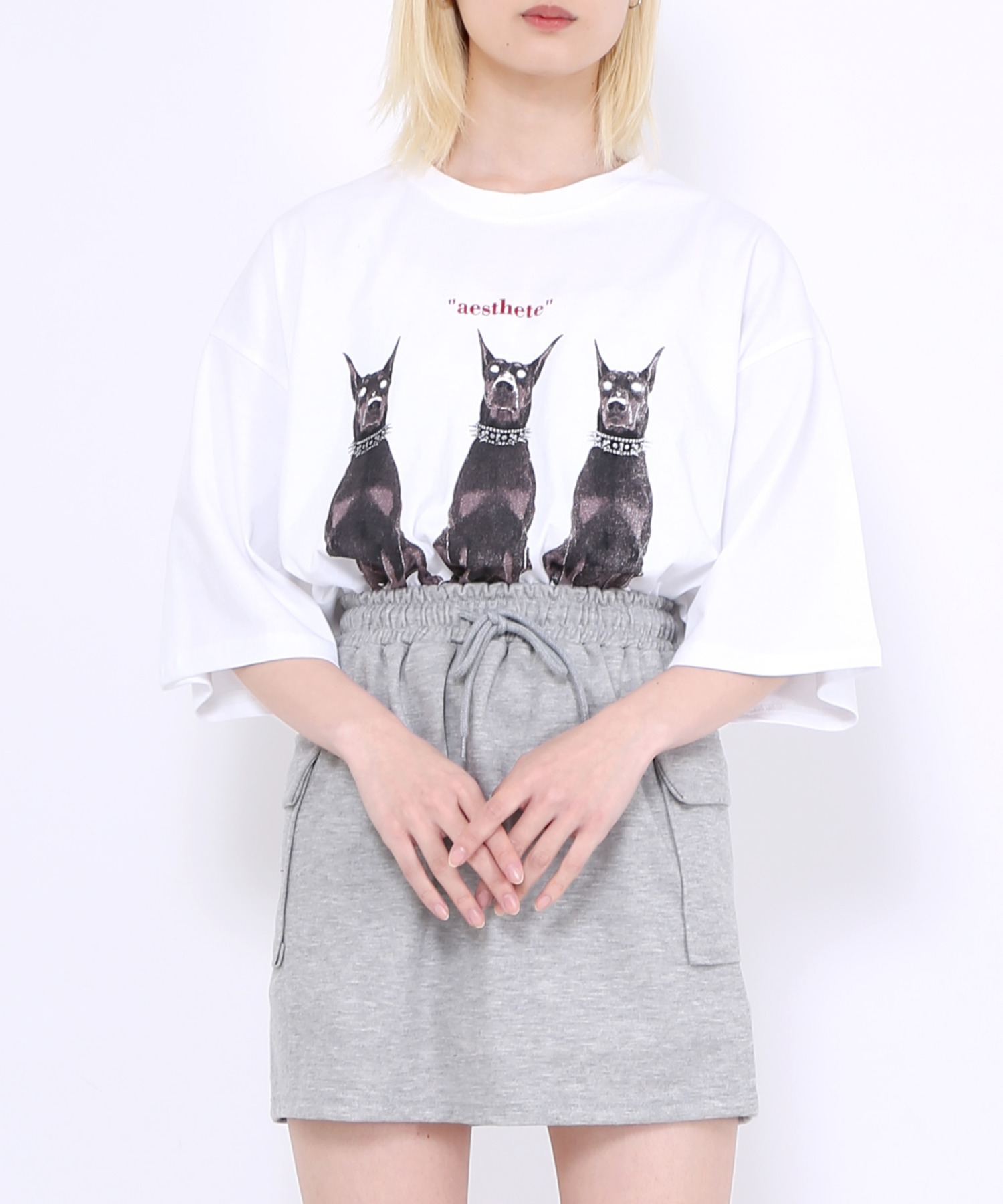 ブラック】dobermanオーバーTシャツ 韓国 韓国ファッション[品番