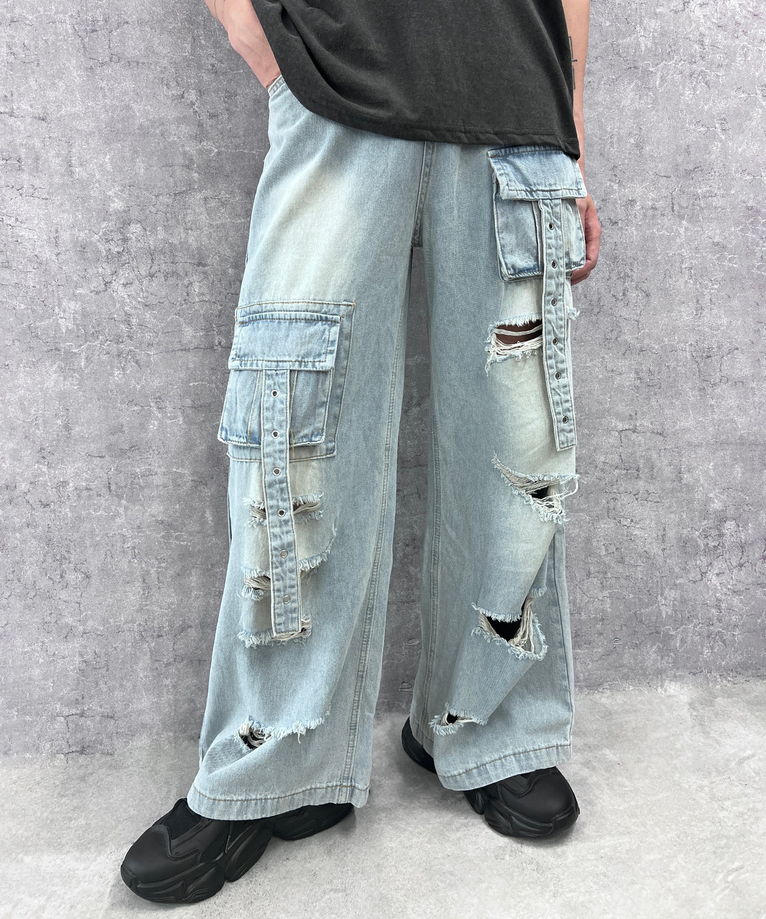 Figments】デストロイパンクバギーデニム パンツ[品番：WG010091591]｜WEGO【WOMEN】（ウィゴー）のレディースファッション通販｜SHOPLIST（ショップリスト）