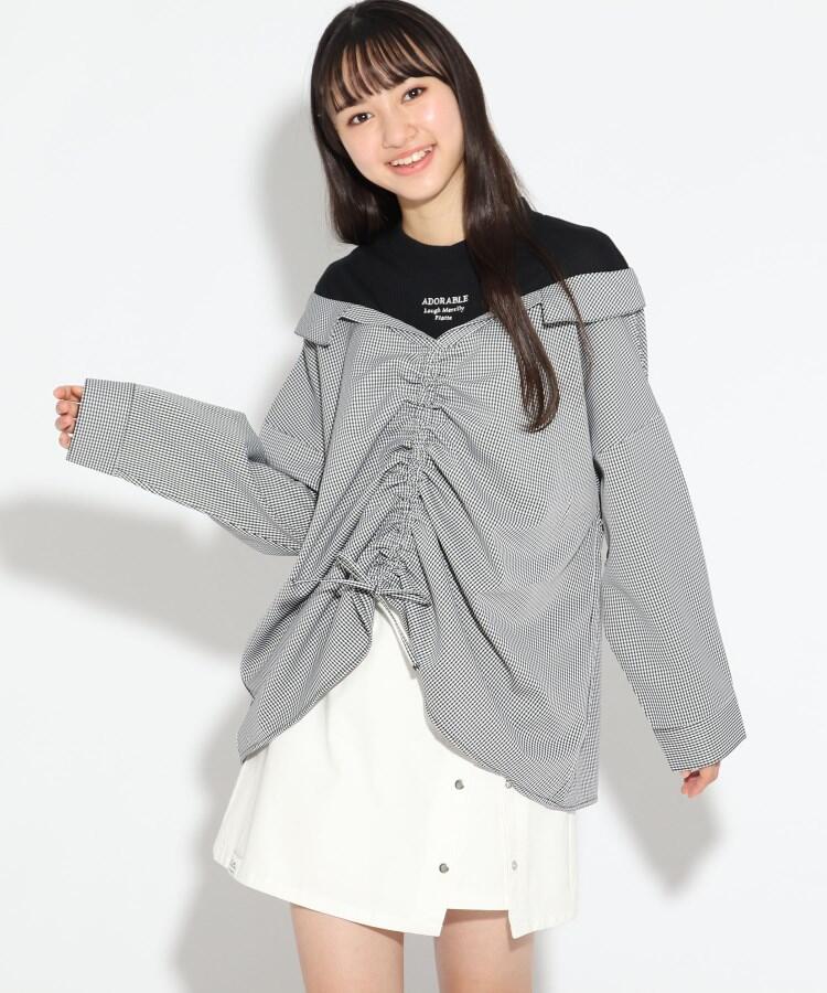 シャーリングシャツレイヤードトップス 品番 Wrdw Pink Latte ピンクラテ のキッズファッション通販 Shoplist ショップリスト