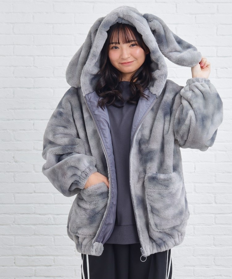 アニマルエコファーブルゾン [品番：WRDW0182681]｜PINK-latte（ピンクラテ）のキッズファッション通販｜SHOPLIST（ショップリスト）