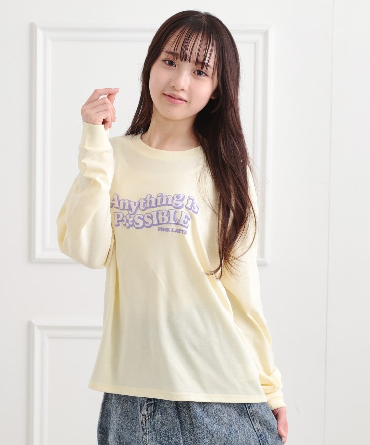 ロゴ発砲プリントロンT[品番：WRDW0215167]｜PINK-latte（ピンクラテ）のキッズファッション通販｜SHOPLIST（ショップリスト）