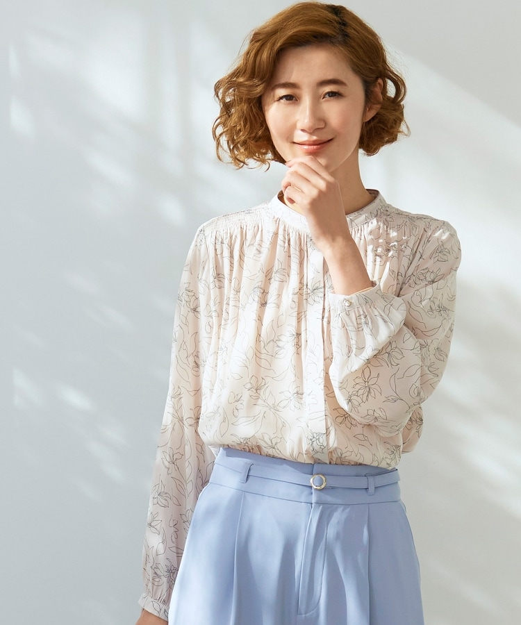 vintage パイピングデザイン　シアーブラウス vintage パイピングデザインシアーブラウスシースルー刺繍