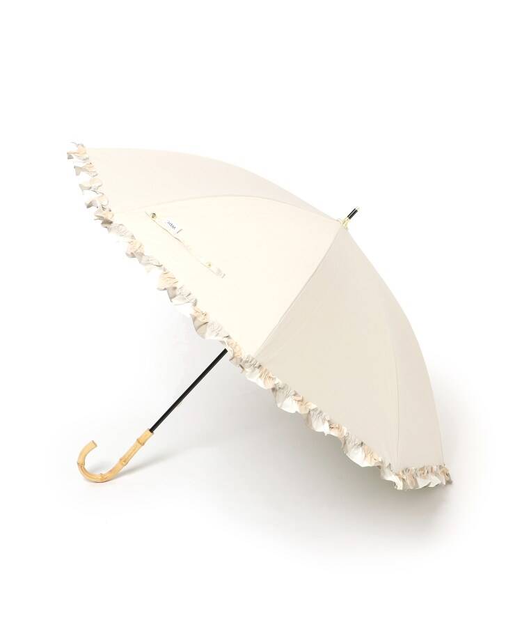 【色:ベージュ_スタイル:長傘】Wpc. 日傘 遮光バイアスチェックフリル ベー