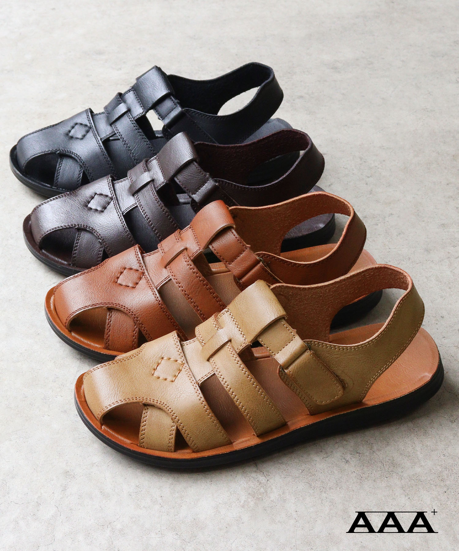 メンズ ストリート ビッグシルエット 夏 編み込みフラットサンダル 